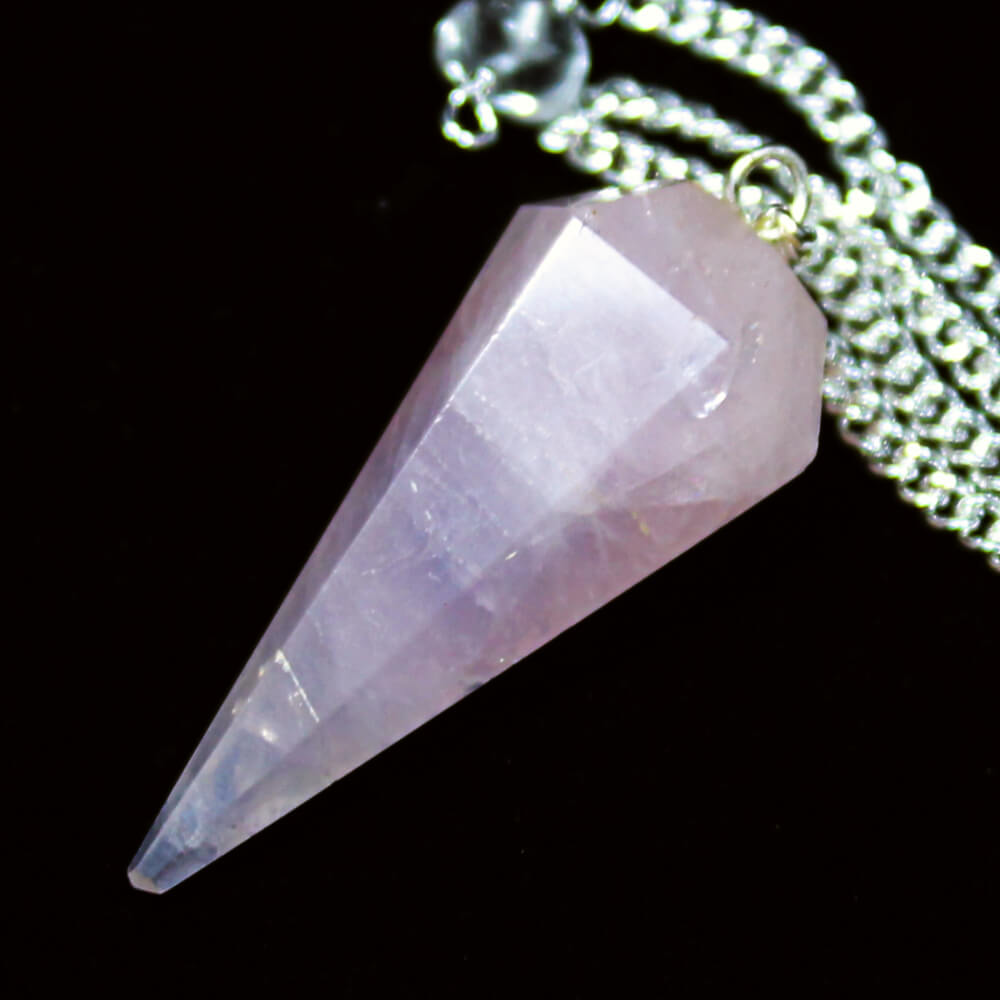 Rose Quartz Faceted Cone Pendulum