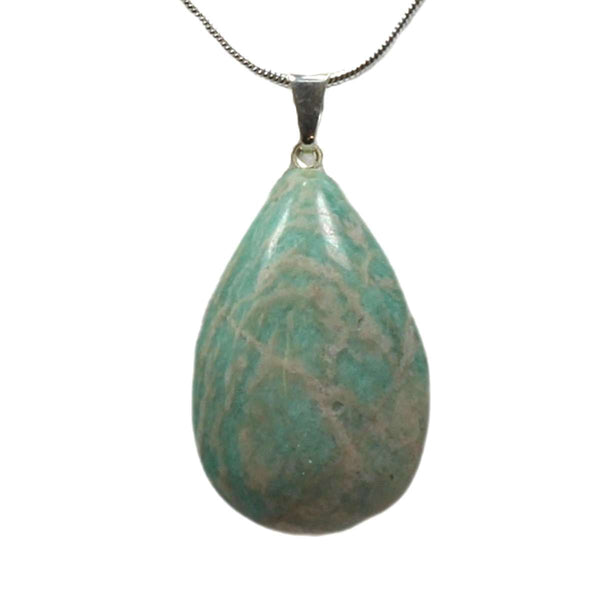 Amazonite Teardrop Pendant with Chain