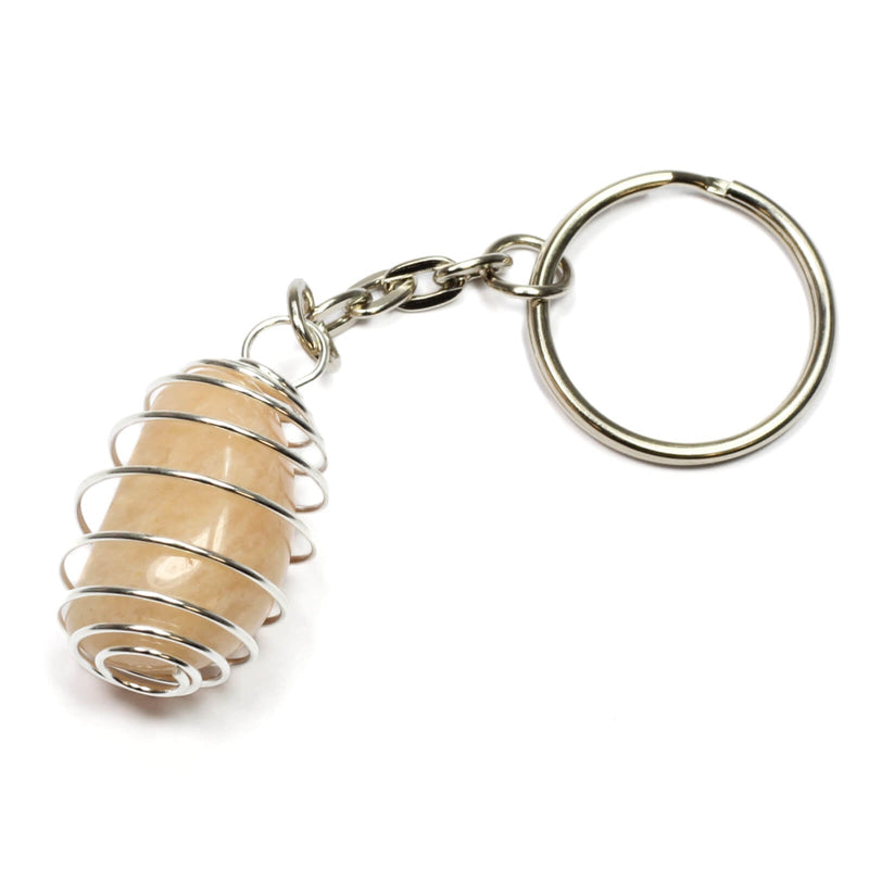 Moonstone Spiral Cage Keyring