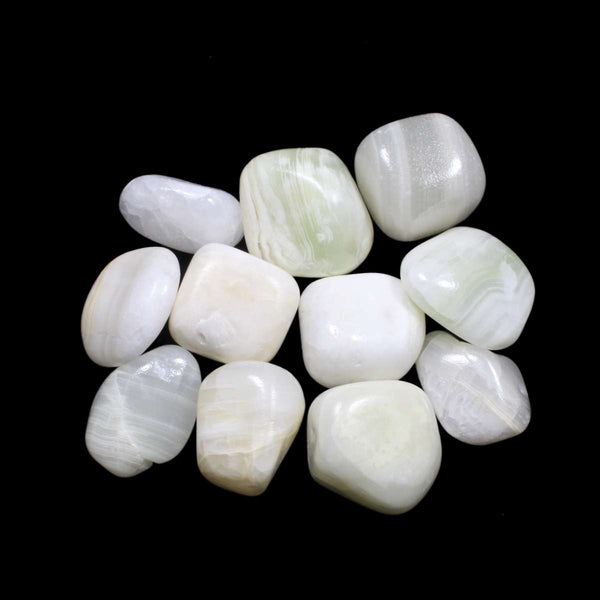 White Aragonite Polished Tumblestone Healing Crystal