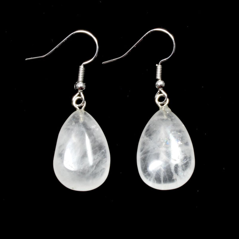 Snow Quartz Teardrop Earrings