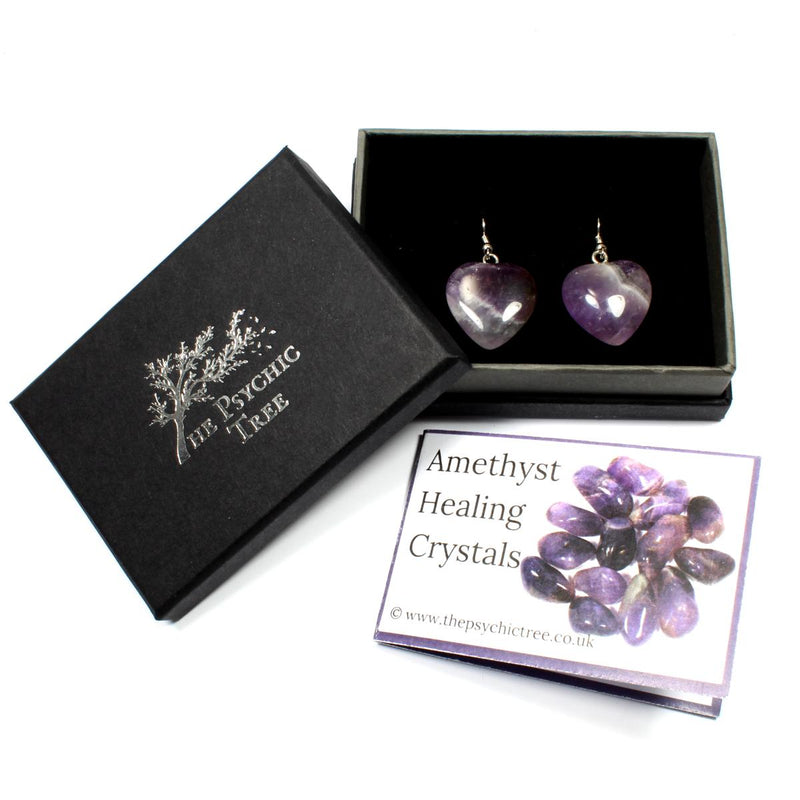 Amethyst Heart Earrings