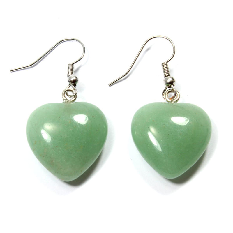 Green Aventurine Heart Earrings