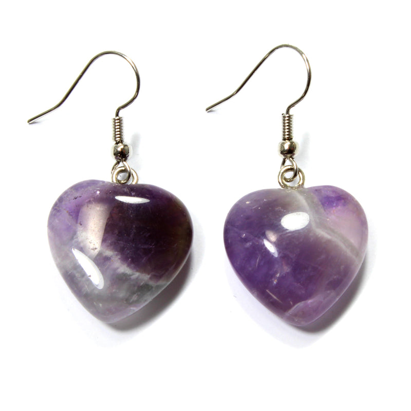 Amethyst Heart Earrings