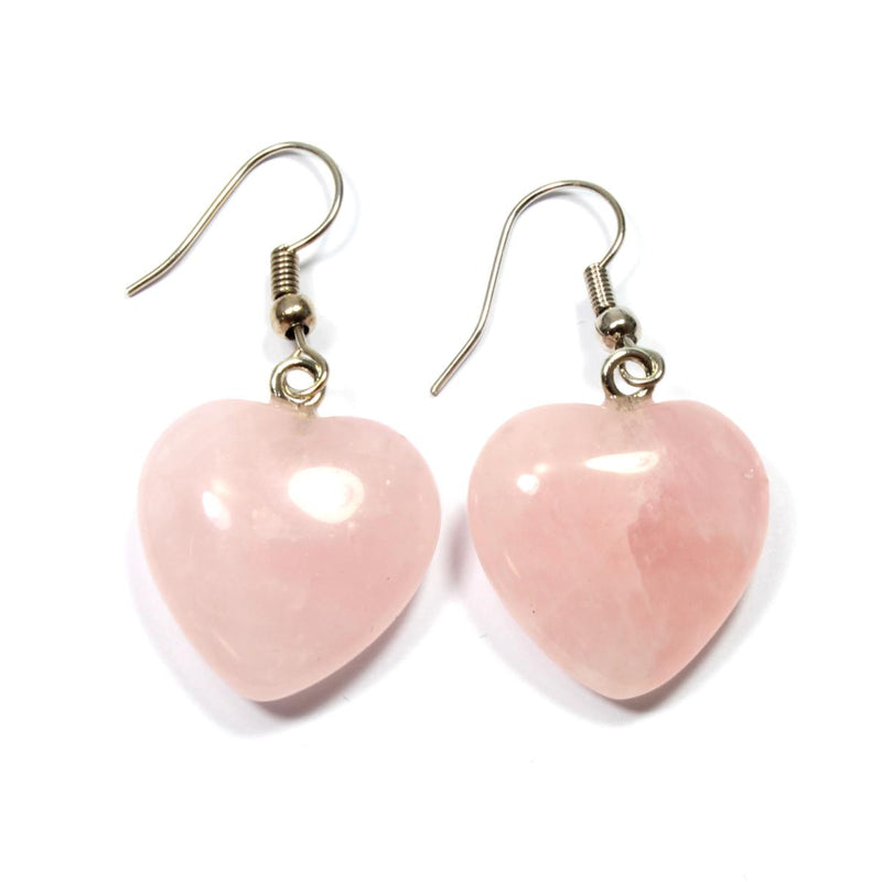 Rose Quartz Heart Earrings